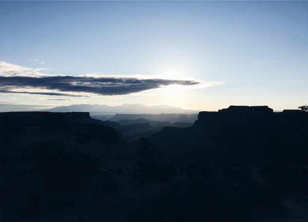 Dark landscape of canyons