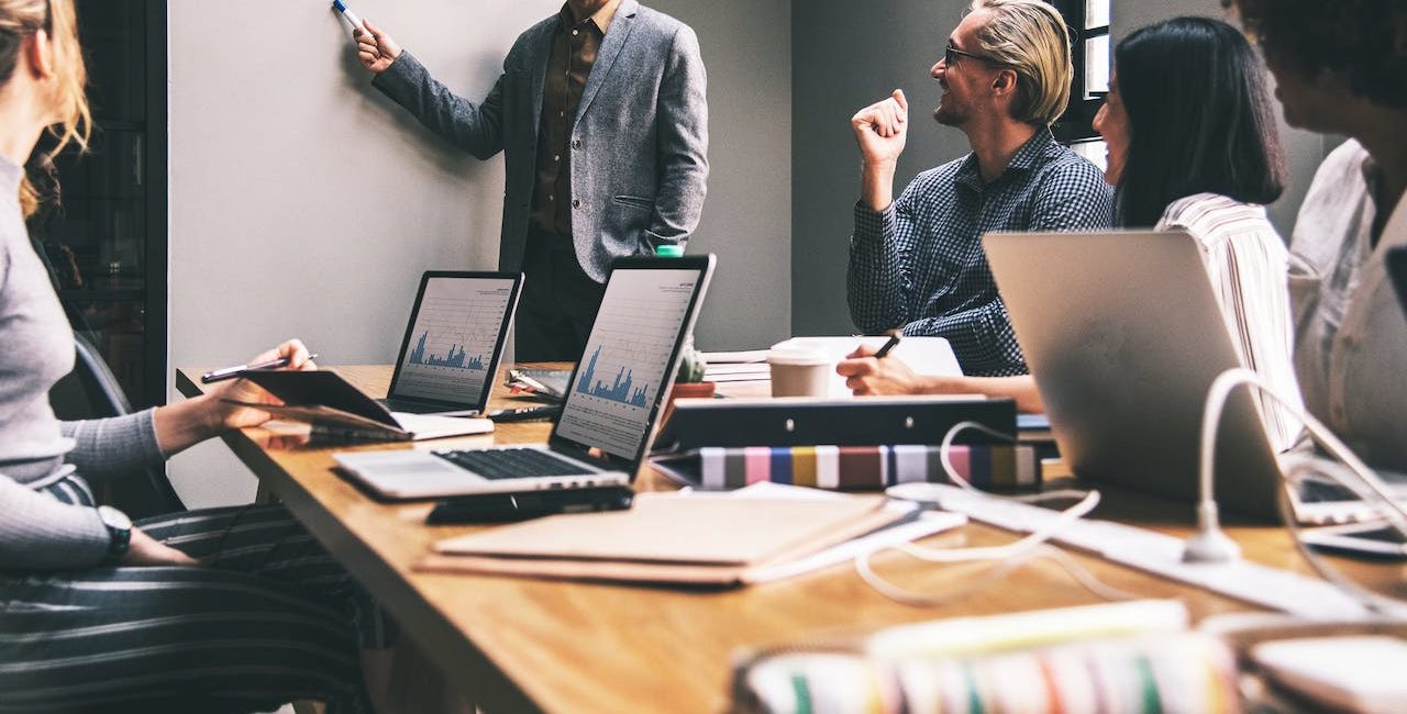 Group of business people discussing in a conference room