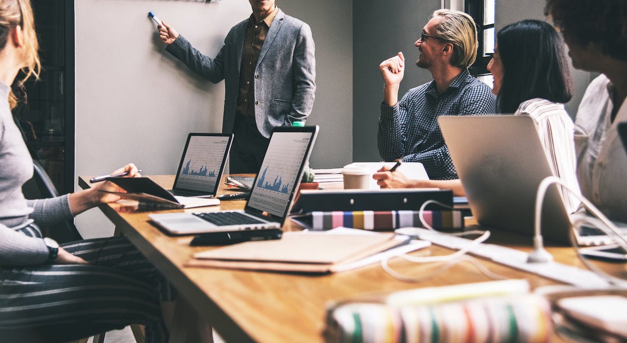 Group of business people discussing in a conference room