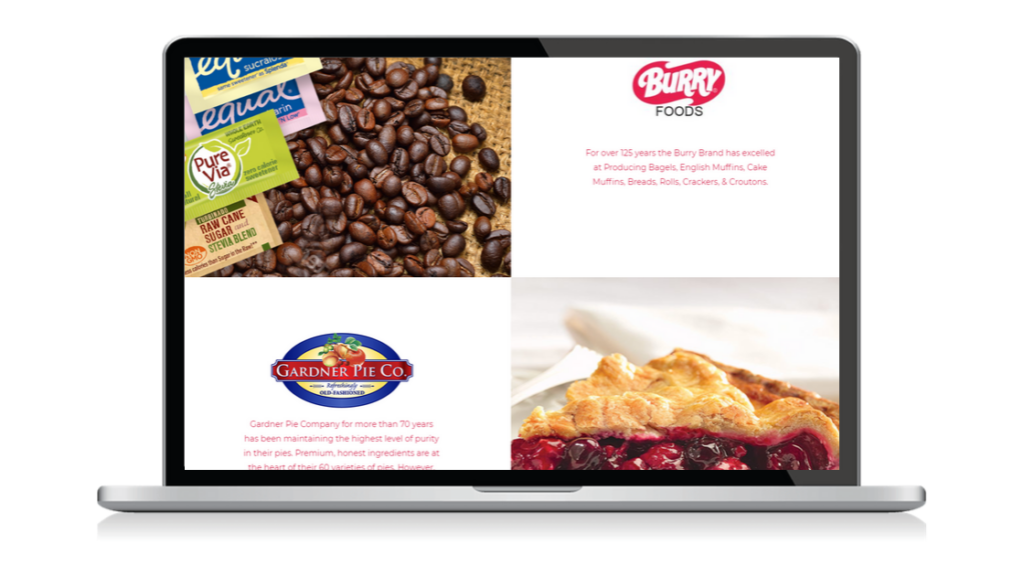 Foodbridge website with brands