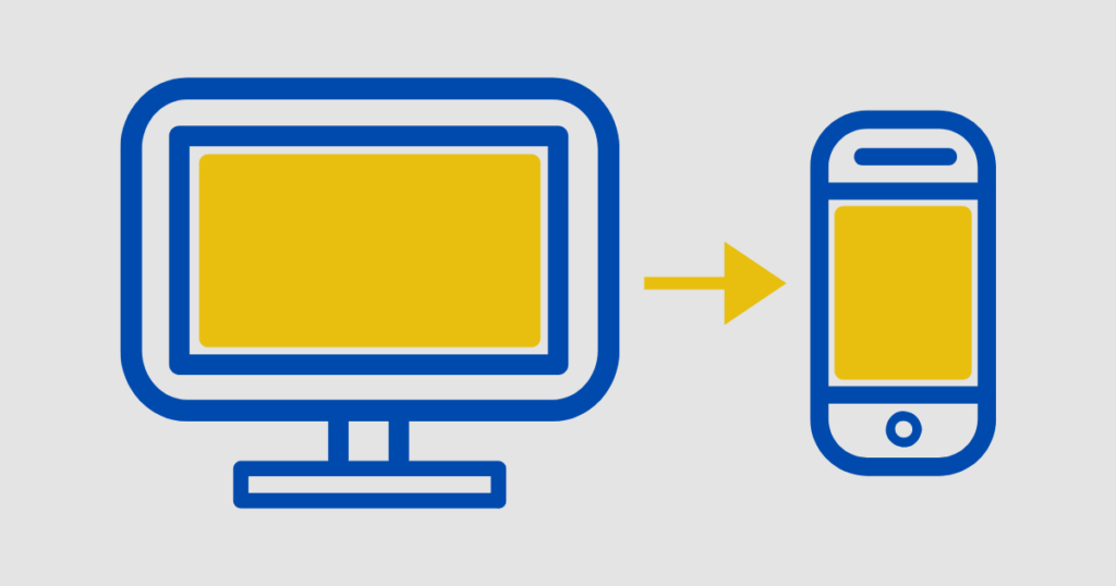 Desktop screen to mobile screen to demonstrateMobile friendly