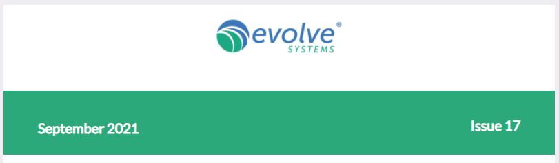 Newsletter header before rebrand from Evolve Systems